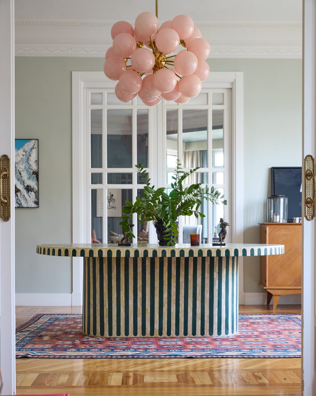 Straped Bone Inlay Table - Image 3